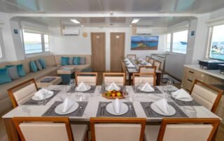 Galapagos Angel Yacht dining room gps