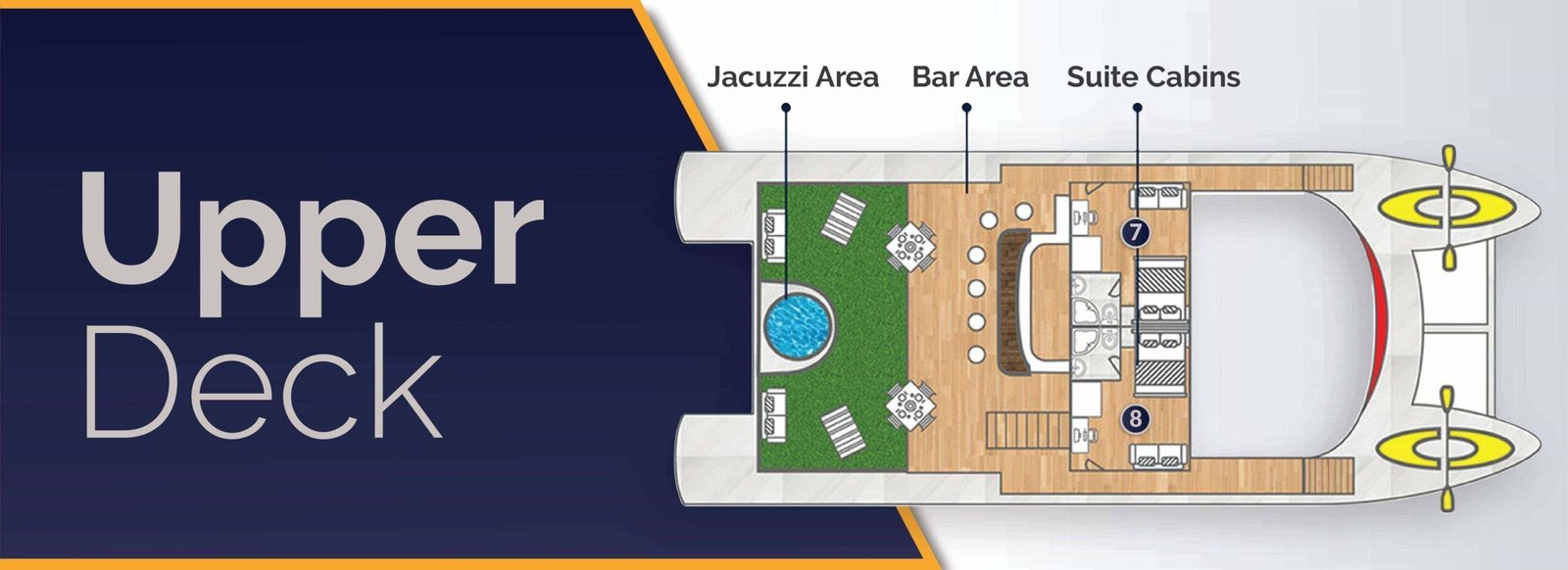 Yacht Anahi Upper Deck Plan English_Simple